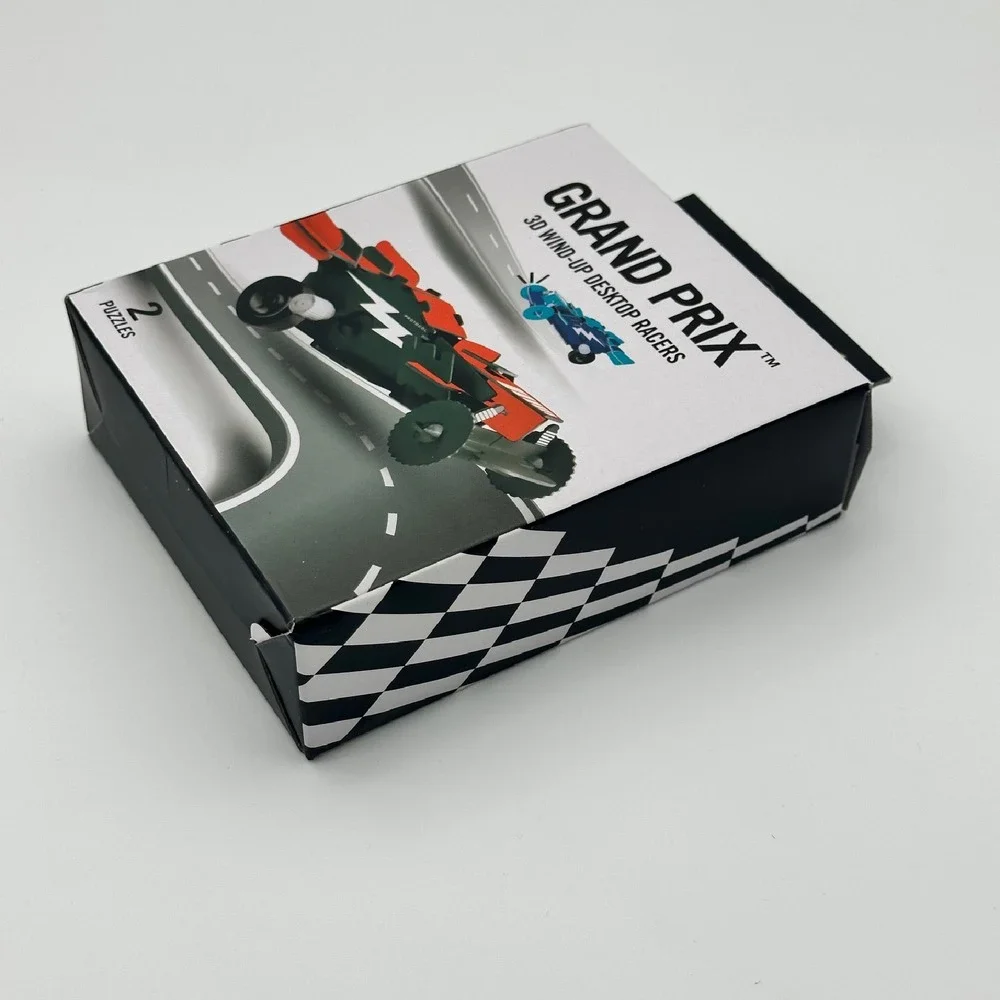 GRAND PRIX 3-D Wind-Up Puzzle Desk Top Racers ~ Set of 2 Puzzles Race Car NEW